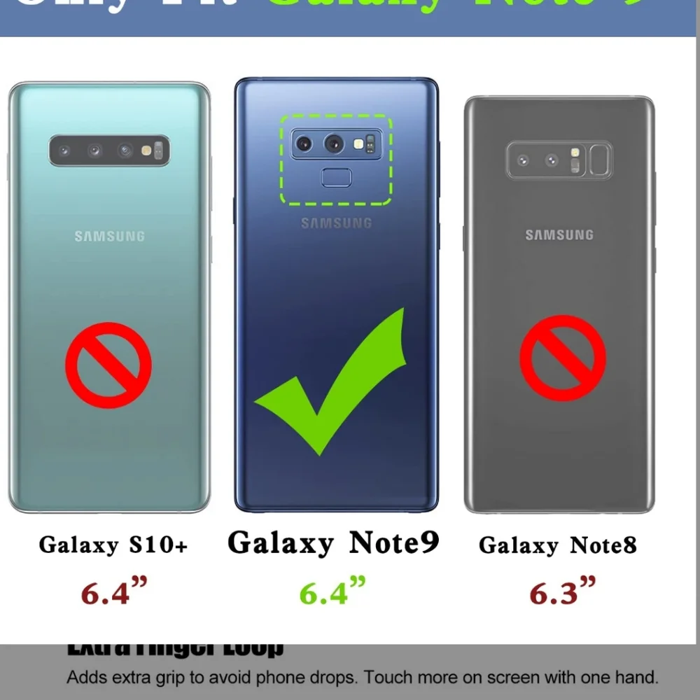 New Kapadson Samsung Galaxy Note9 Square Phone Case with Ring Stand Bohemian